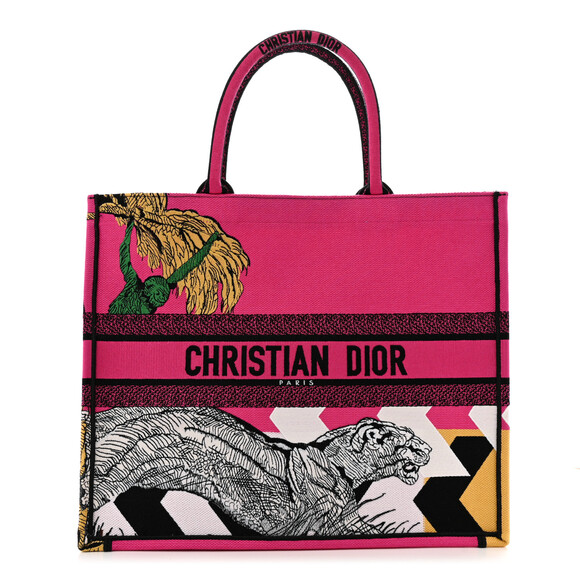 Christian Dior Canvas Embroidered Large #183425C32B - Picture 1 of 13
